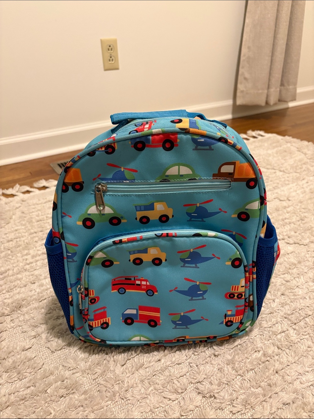 Kids Blue Vehicle Print Backpack